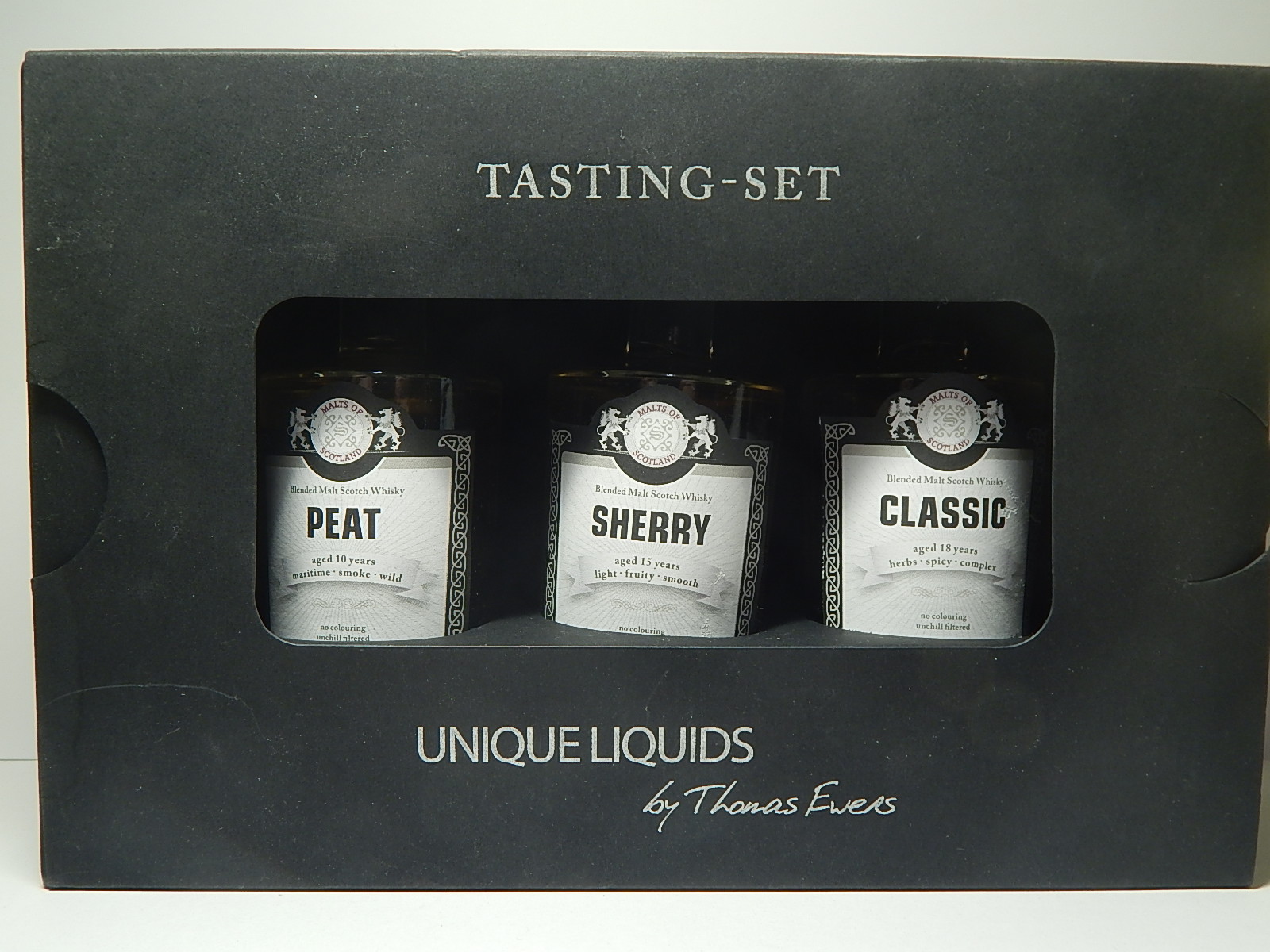 PEAT - SHERRY - CLASSIC SMSW 10yo - 15yo - 18yo "Malts of Scotland" 