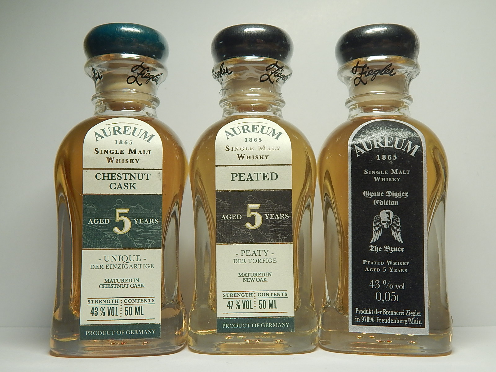 AUREUM 5yo Chestnut Cask - 5yo Peated - 5yo Bruce SMW "Germany" 