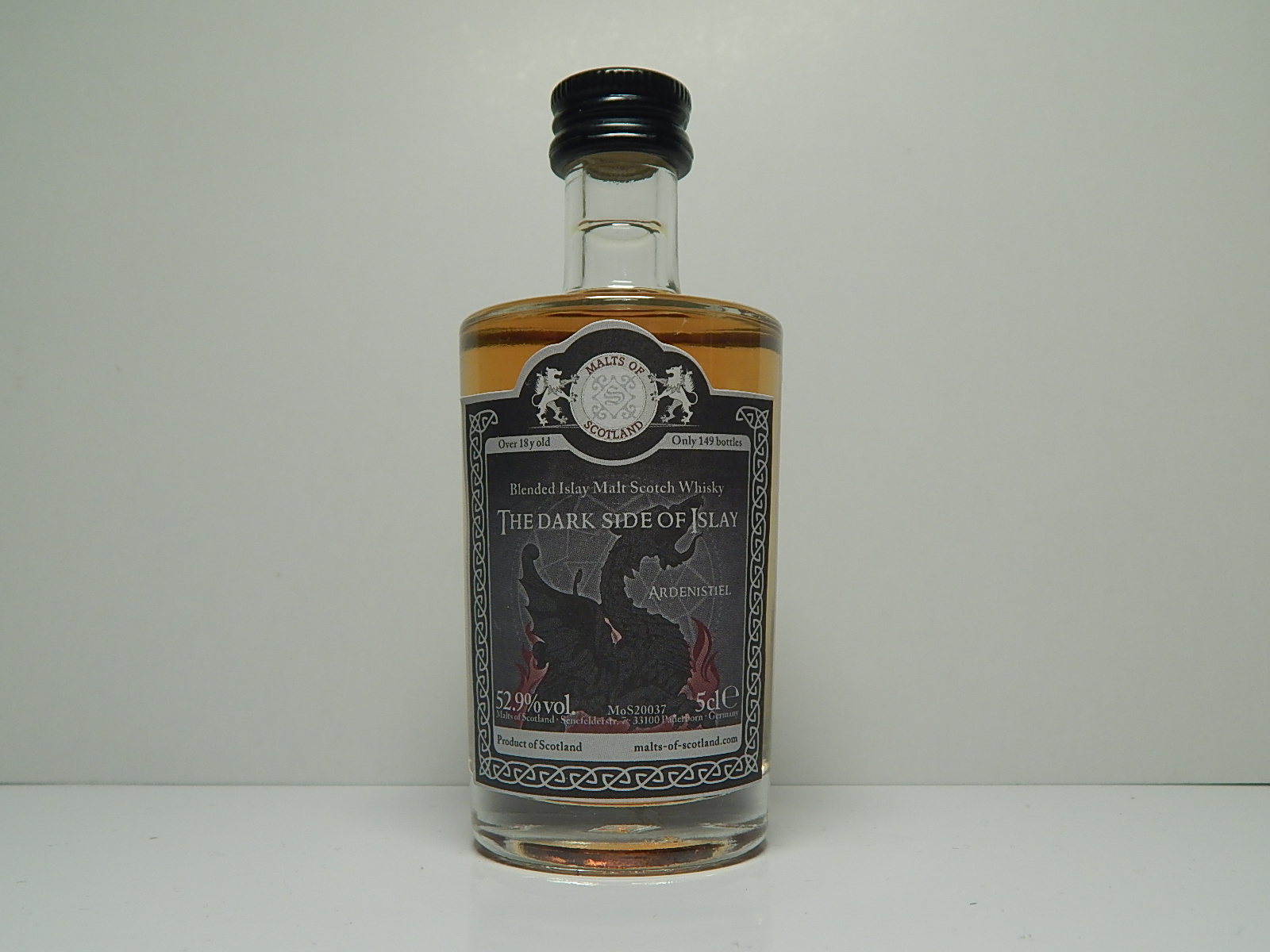 ARDENISTIEL BIMSW 18yo "Malts of Scotland" 5cle 52,9%vol. 1/149