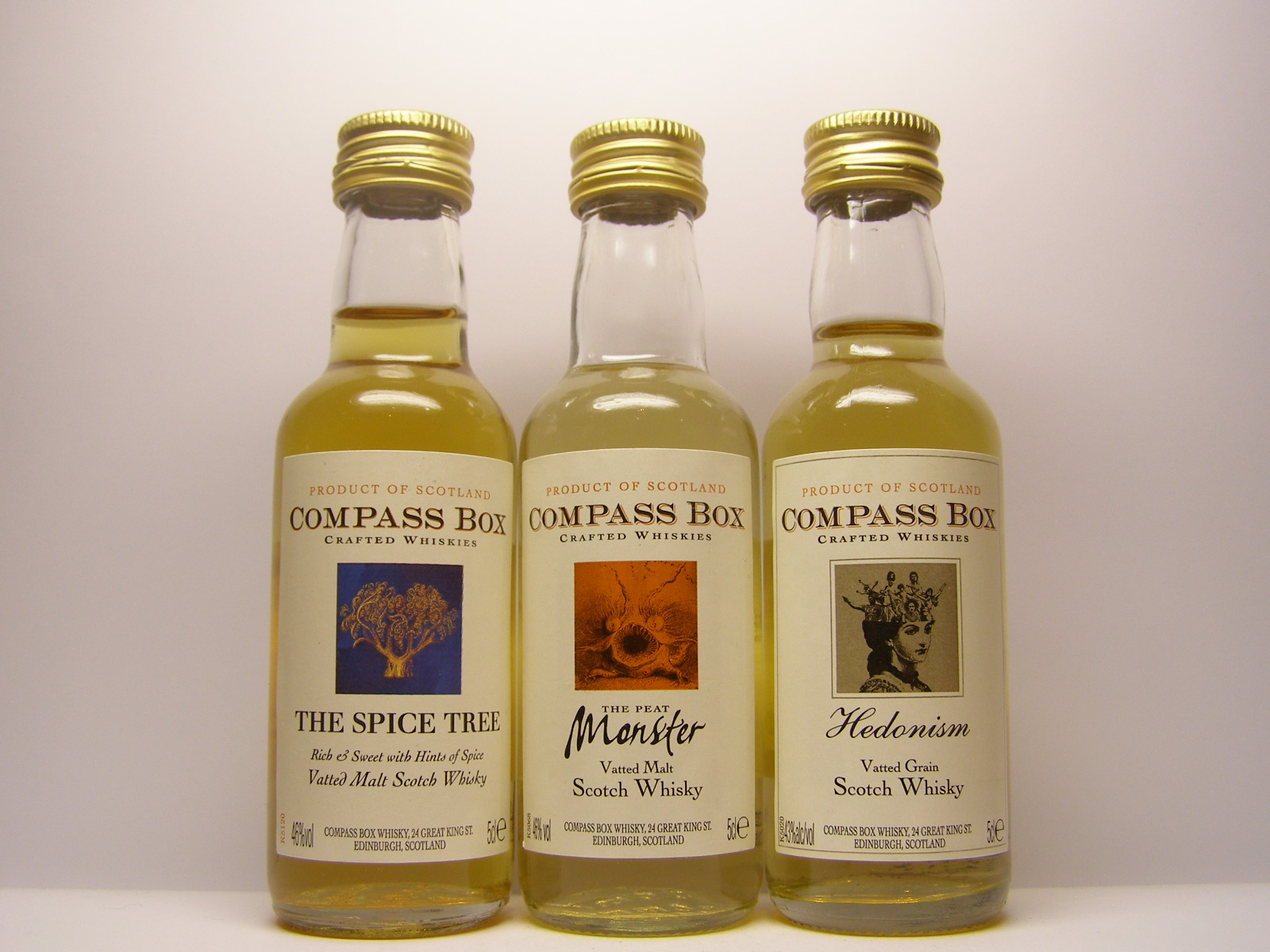 Compass Box Spice Tree VMSW , Monster VMSW , Hedonism VGSW