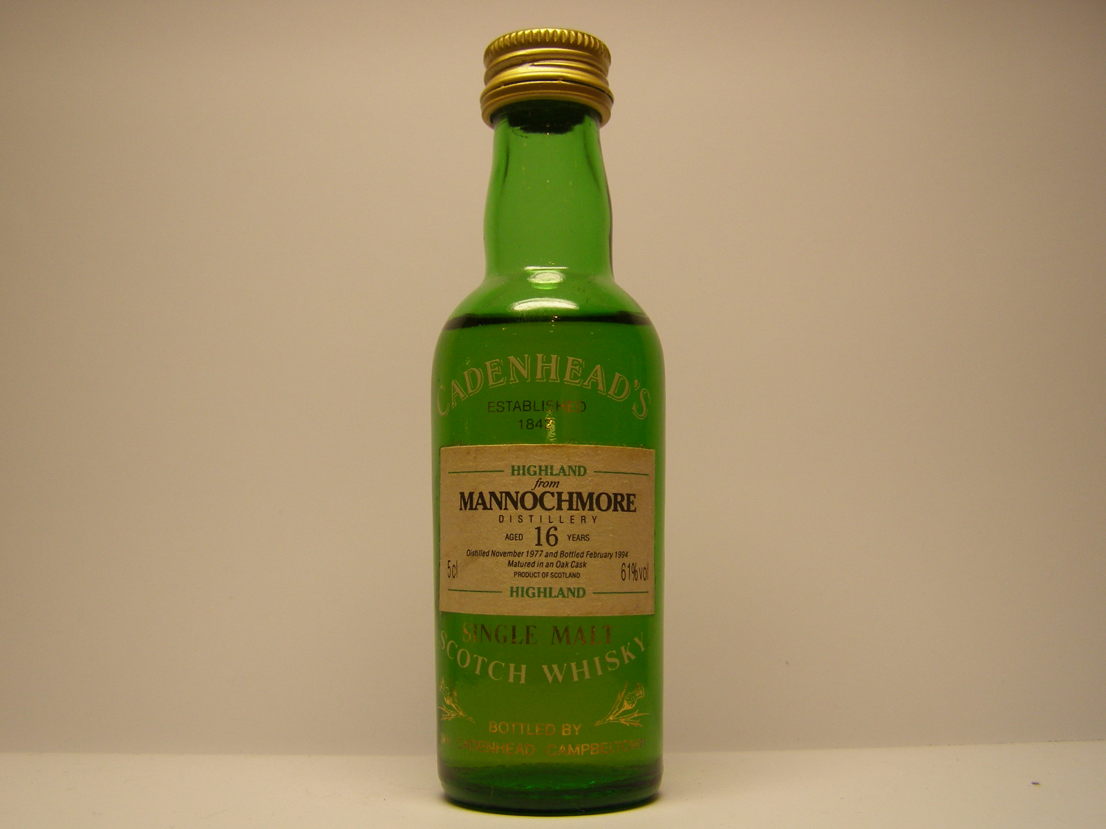 HSMSW 16yo 1977-1994 "Cadenhead´s" 5cl 61%vol