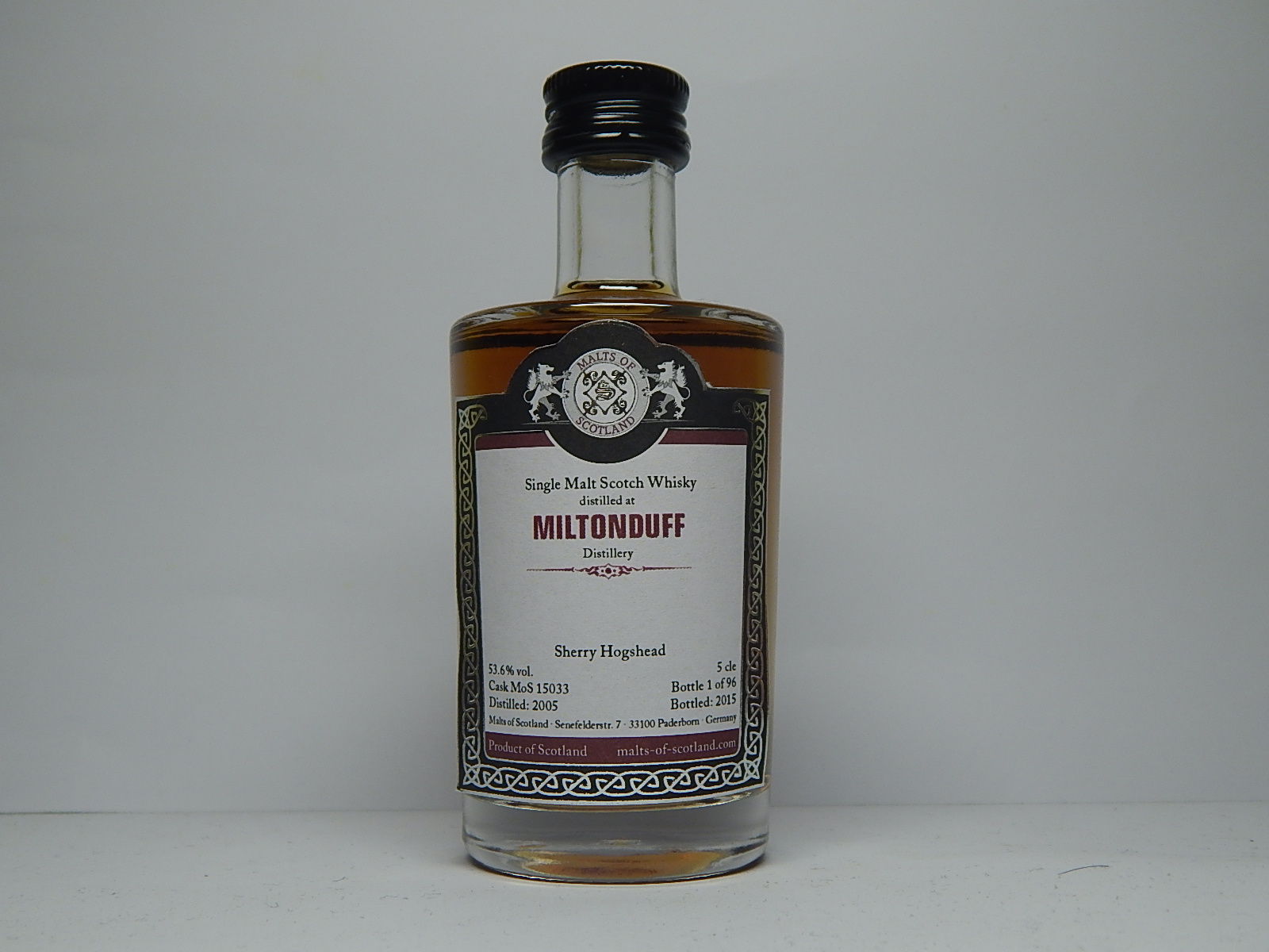 SMSW Sherry Hogshead 10yo 2005-2015 "Malts of Scotland" 5cle 53,6%vol.