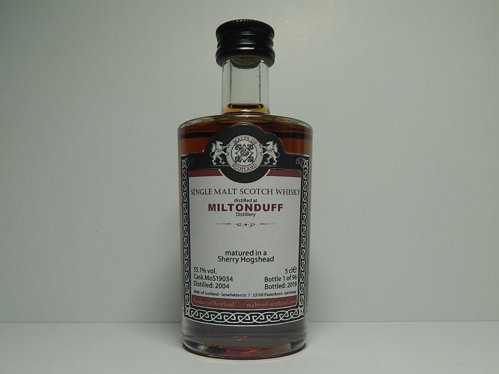 SMSW Sherry Hogshead 15yo 2004-2019 "Malts of Scotland" 5cle 55,1%vol. 1/96