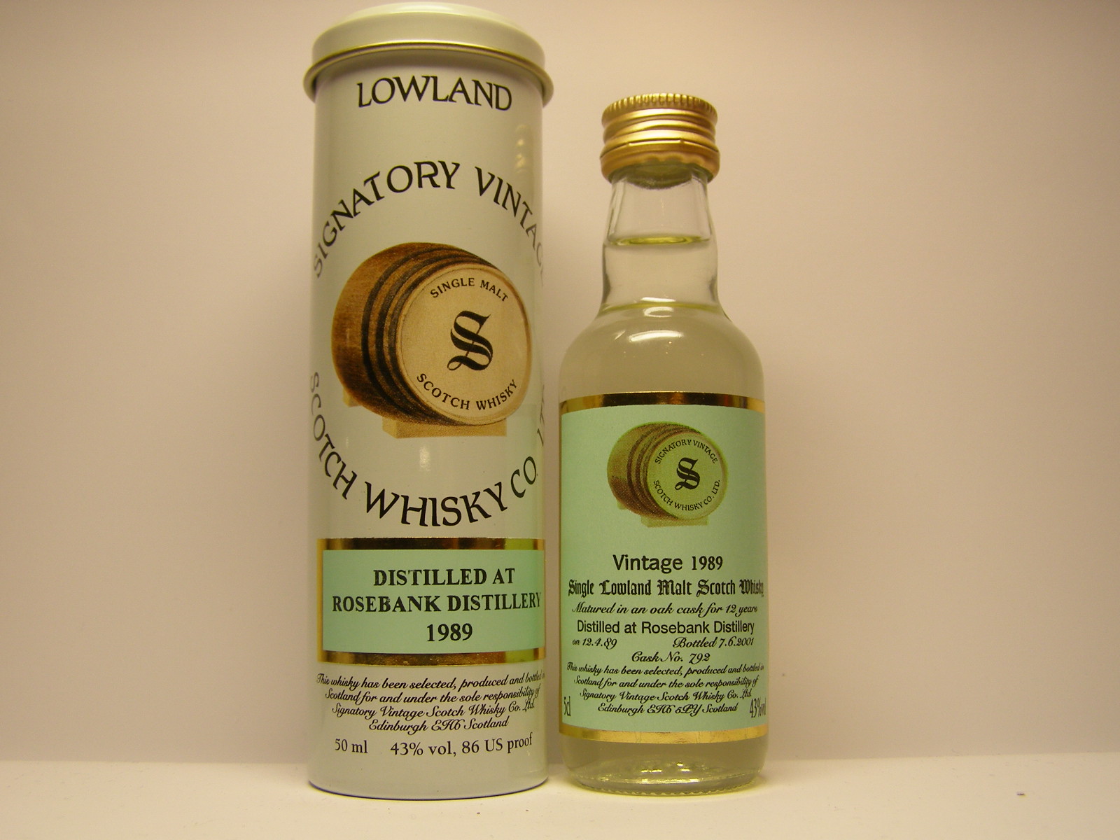 SLMSW 12yo 1989-2001 "Signatory" 5cl 43%vol