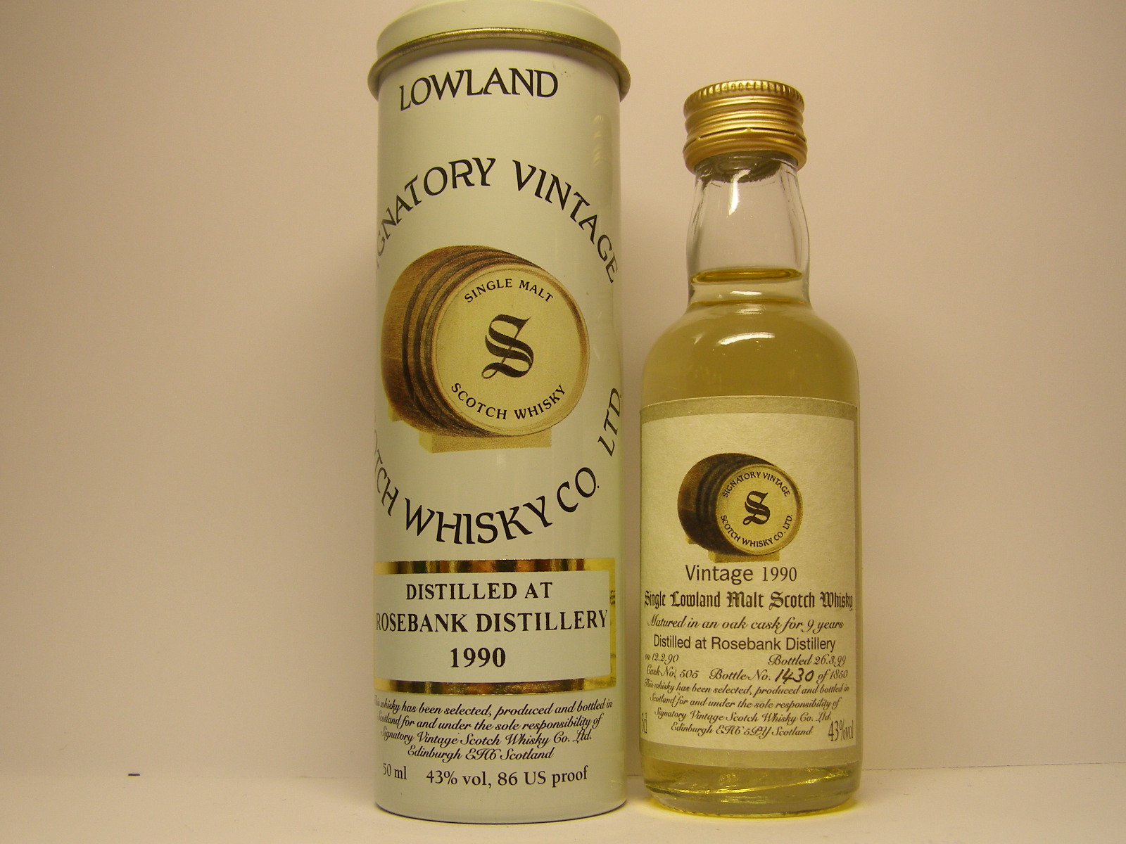 SLMSW 9yo 1990-1999 "Signatory" 5cl 43%vol