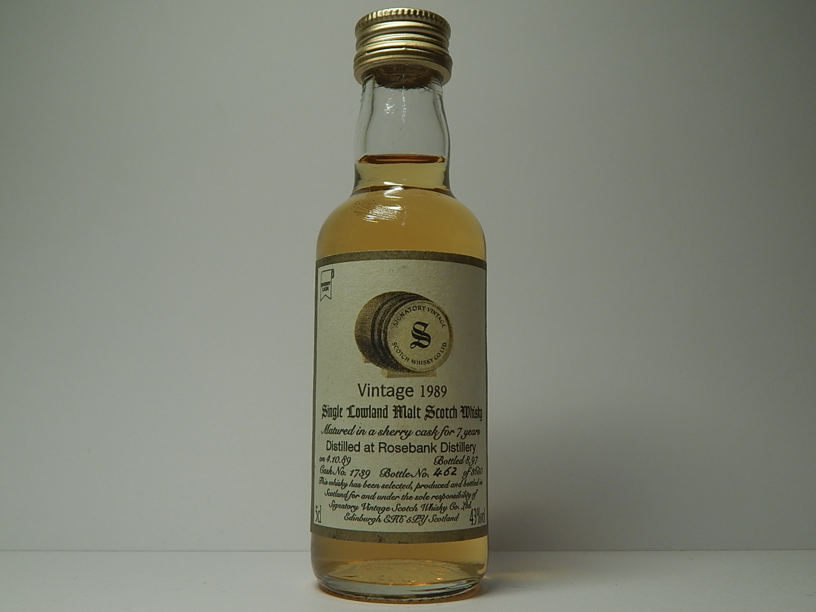 SLMSW 7yo 1989-1997 "Signatory" 5cl 43%vol