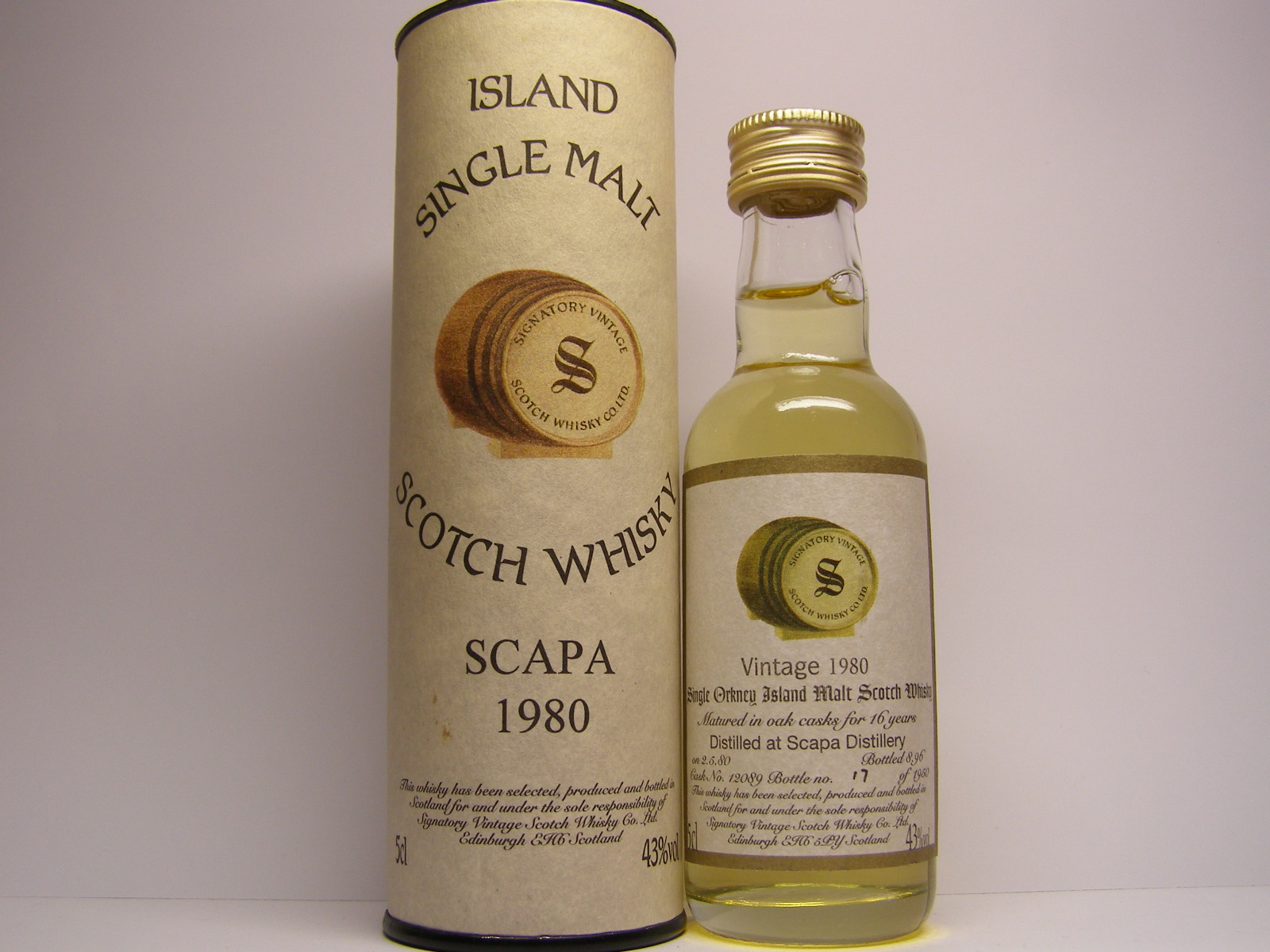 SOIMSW 16yo 1980-1996 "Signatory" 5cl 43%vol