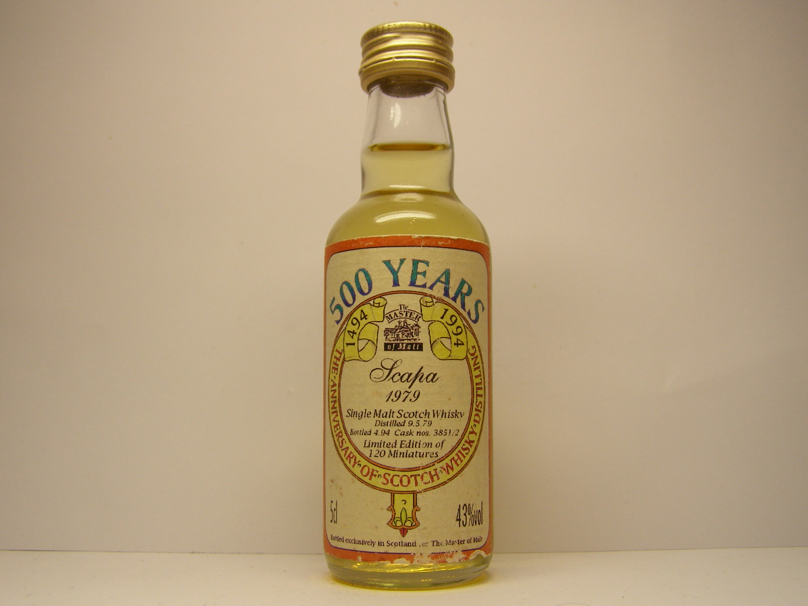 500 years SMSW 14yo 1979-1994 "Master of Malt" 5cl 43%vol