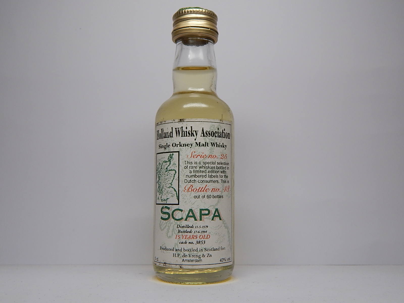 SOMW 15yo 1979-1994 "Holland Whisky Association" 5cl. 43%vol.