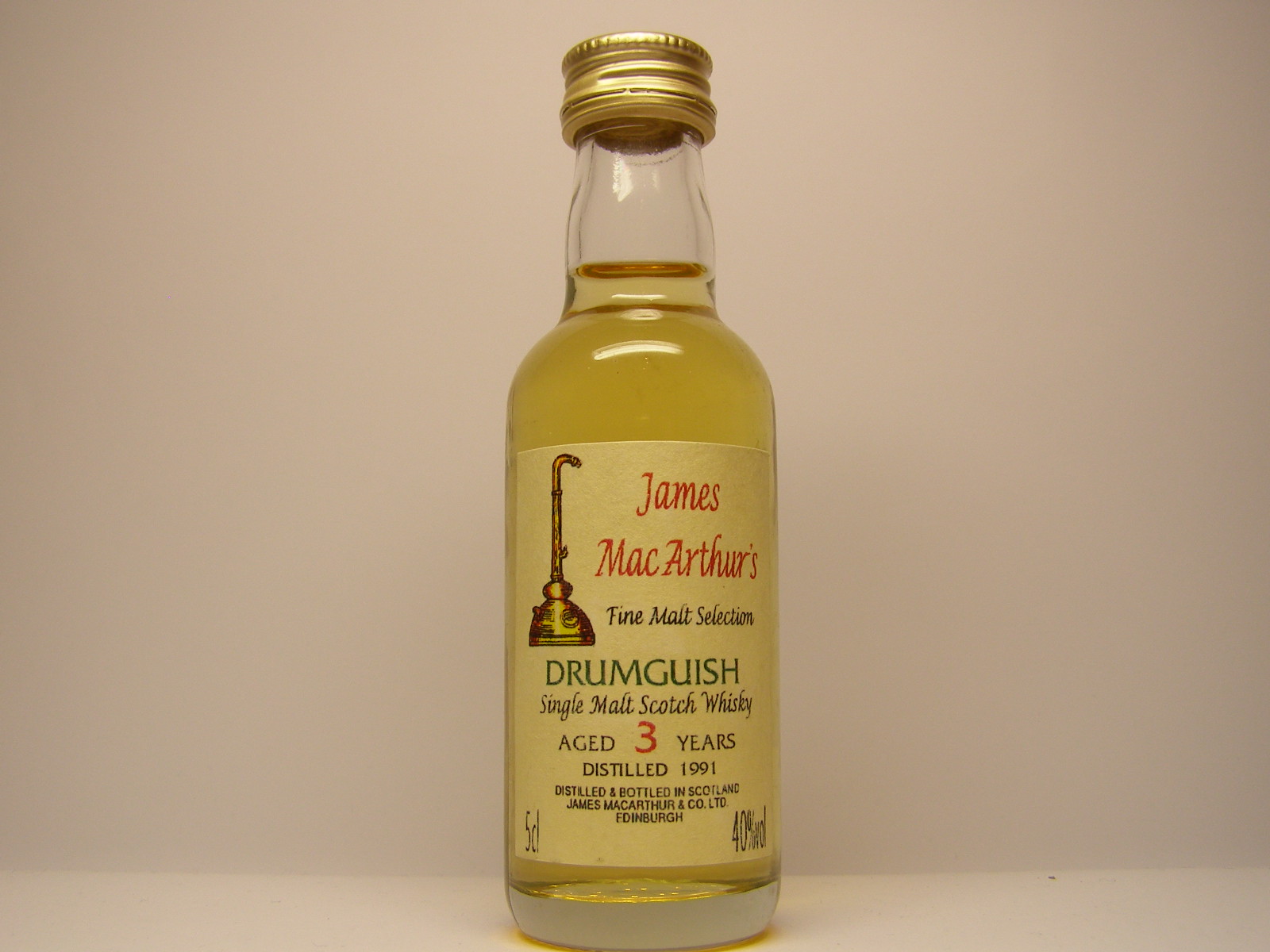 Drumguish SMSW 3yo 1991 "James MacArthur´s" 5cl 40%vol