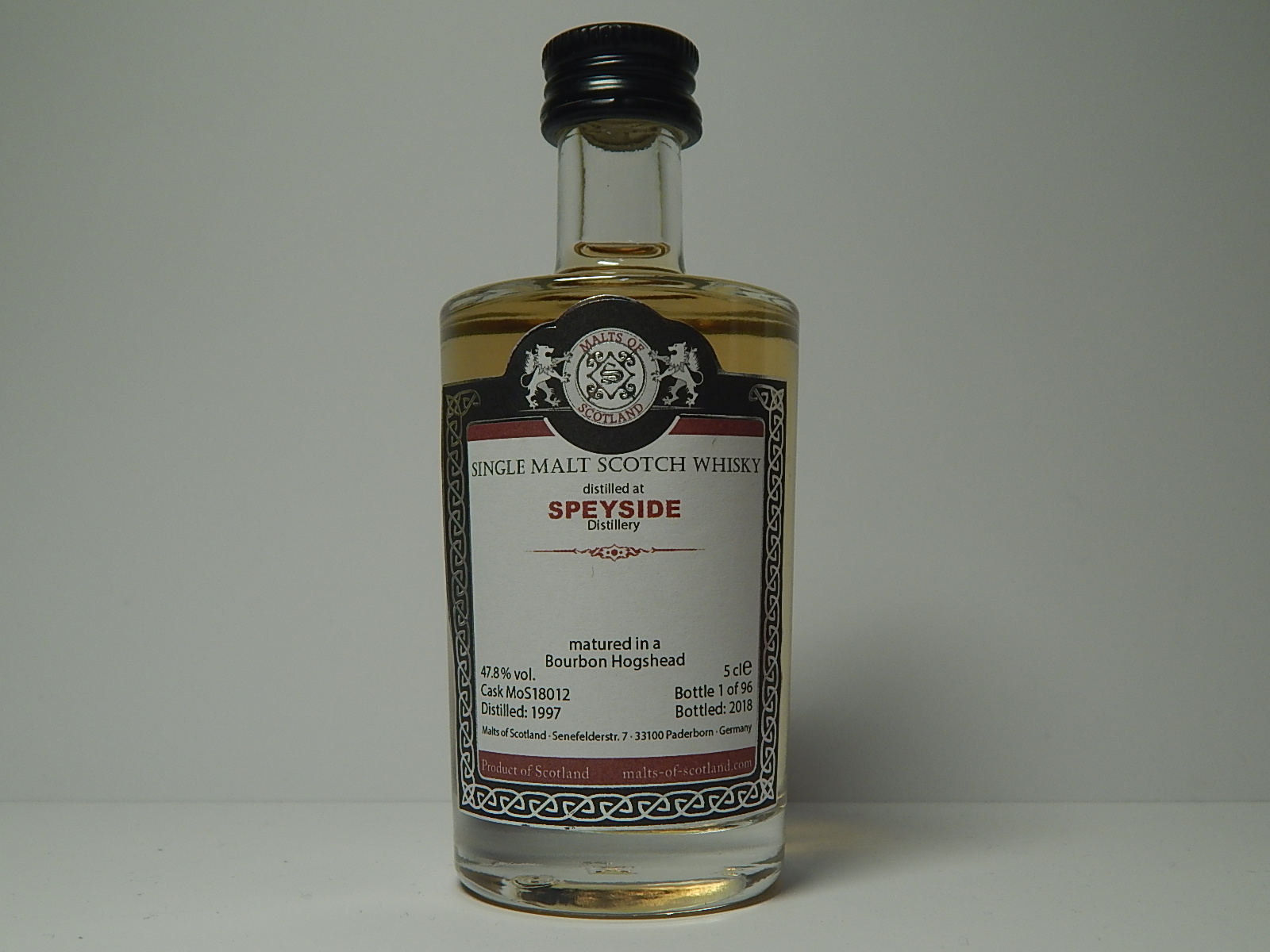 SMSW Bourbon Hogshead 21yo 1997-2018 "Malts of Scotland" 5cle 47,8%vol.