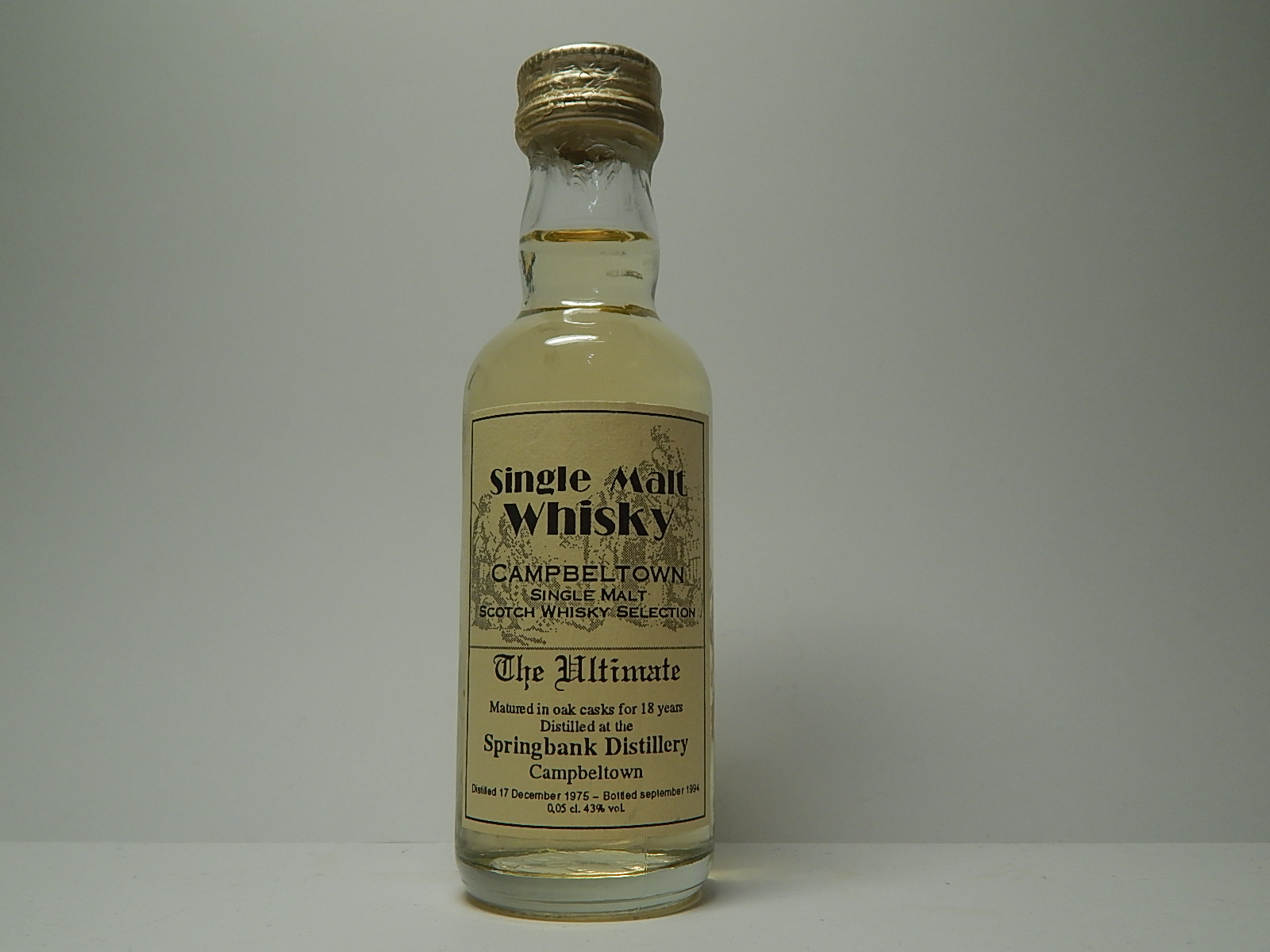 SMW Campbeltown SMSWS 18yo 1975-1994 "Ultimate" 0,05cl. 43%vol.