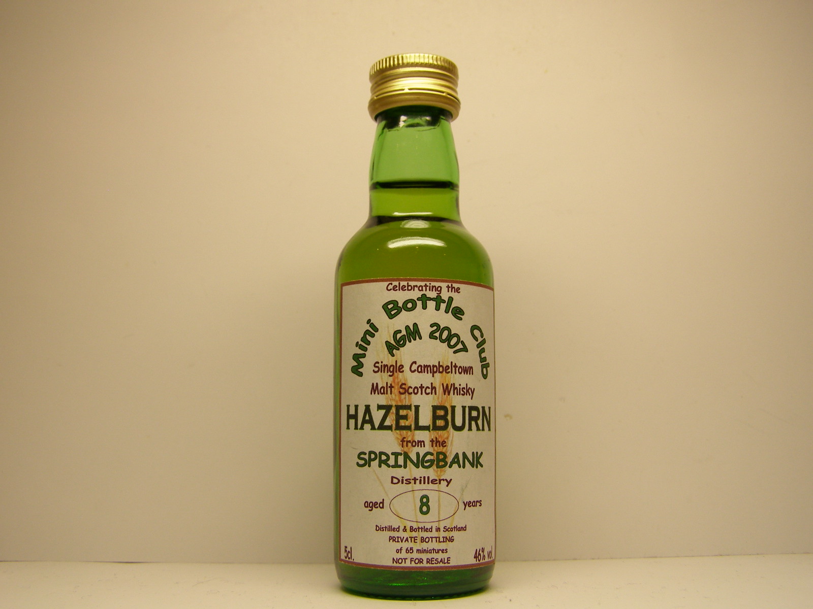 HAZELBURN SCMSW 8yo "Mini Bottle Club" 5cl. 46%vol.