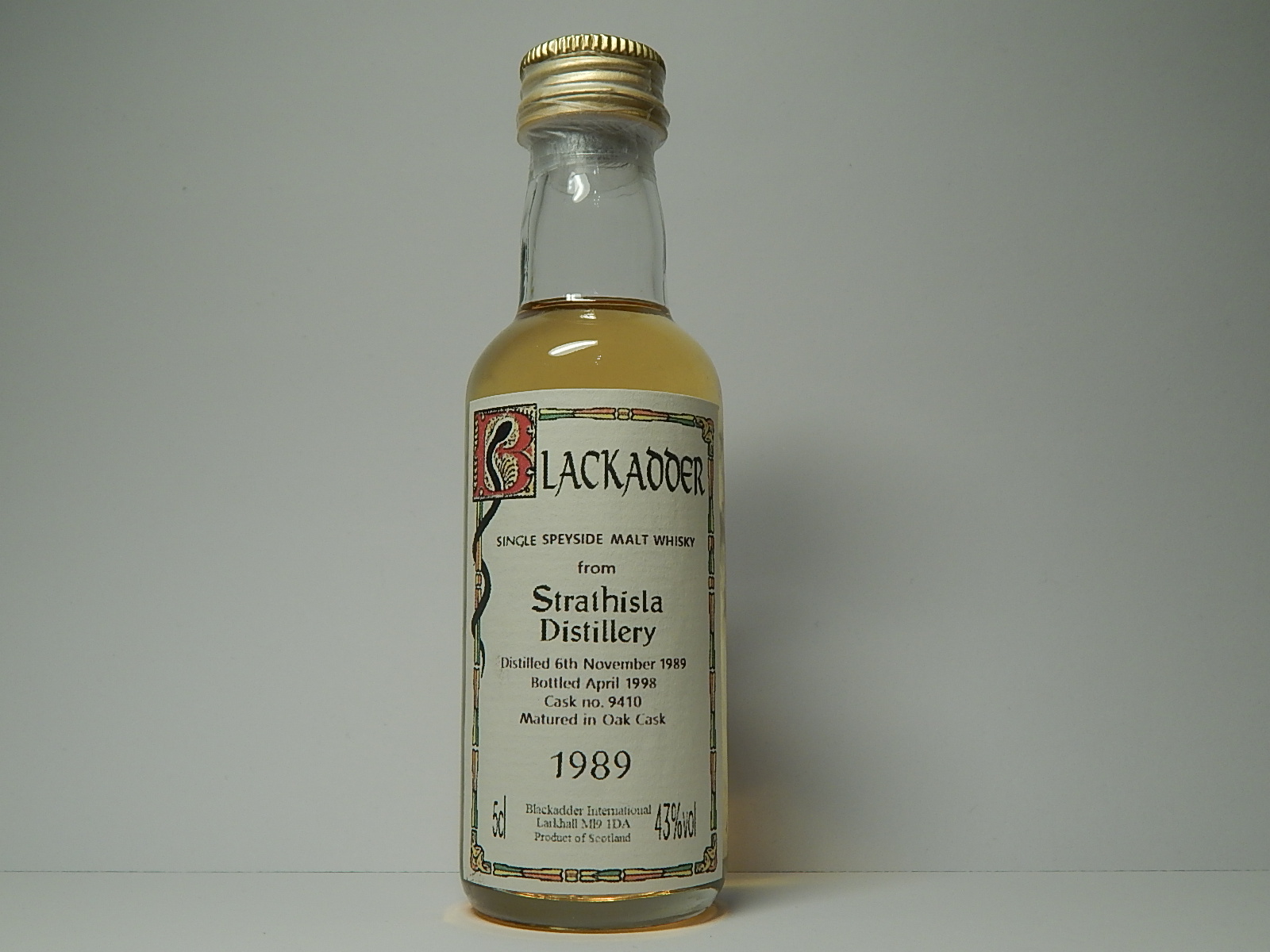 Matured in Oak Cask SOMW 8yo 1989-1998 "Blackadder" 5cl 43%vol