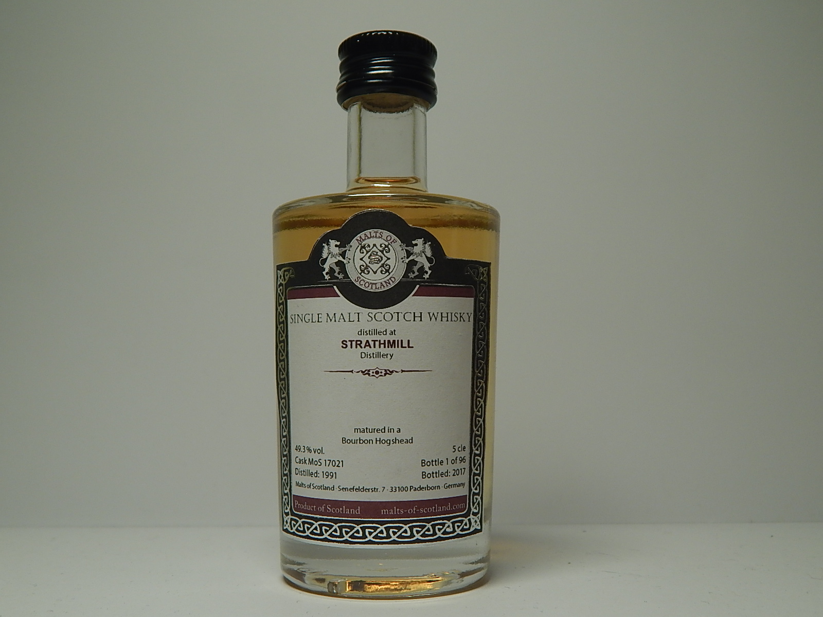  SMSW Bourbon Hogshead 26yo 1991-2017 "Malts of Scotland" 5cle 49,3%vol.