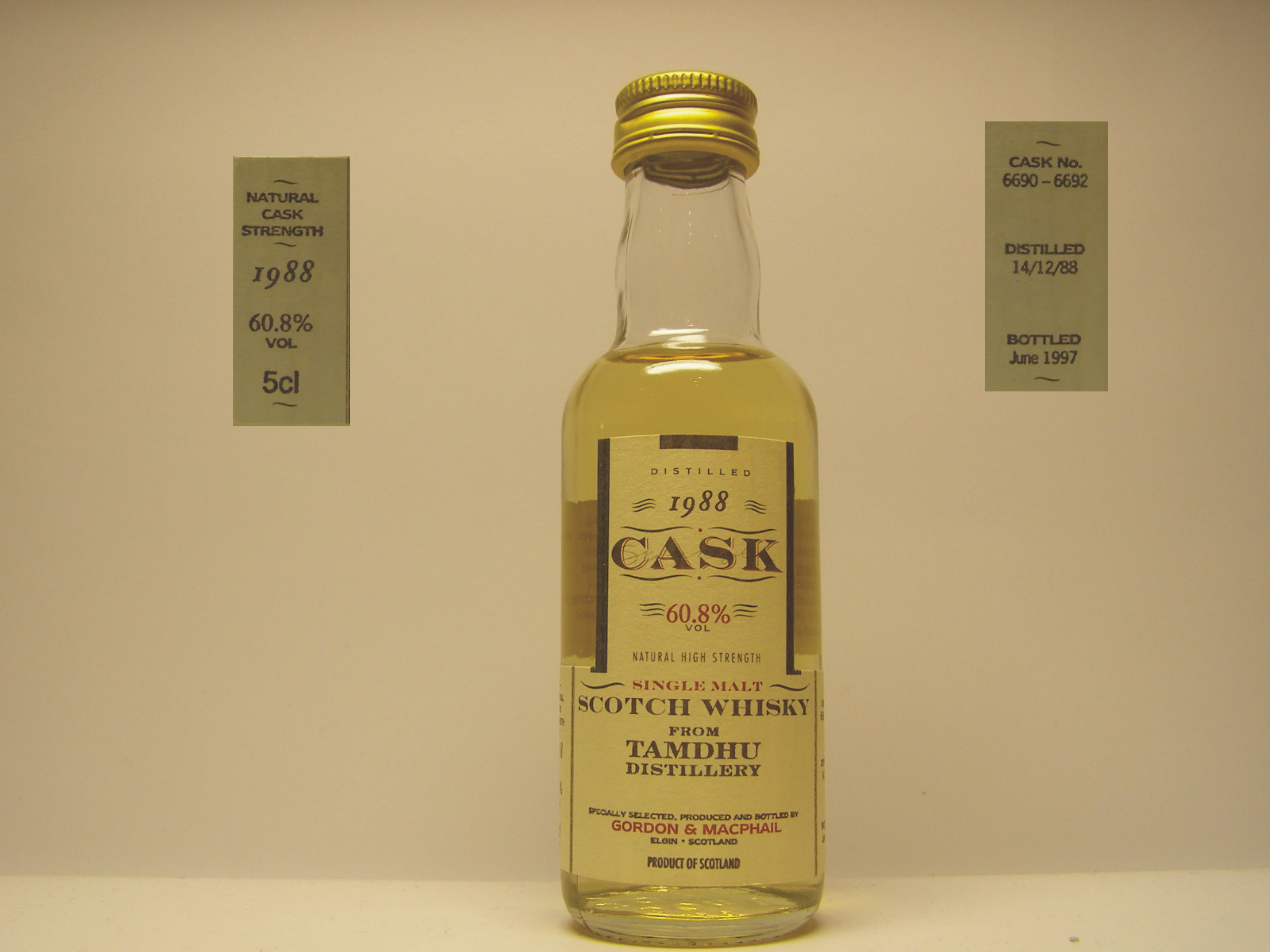 SMSW 1988-1997 "G&M Cask" 5cl 60,8%VOL