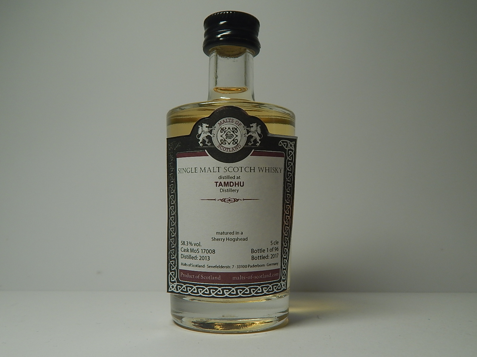 Sherry Hogshead SMSW 4yo 2013-2017 "Malts of Scotland" 5cle 58,3%vol.