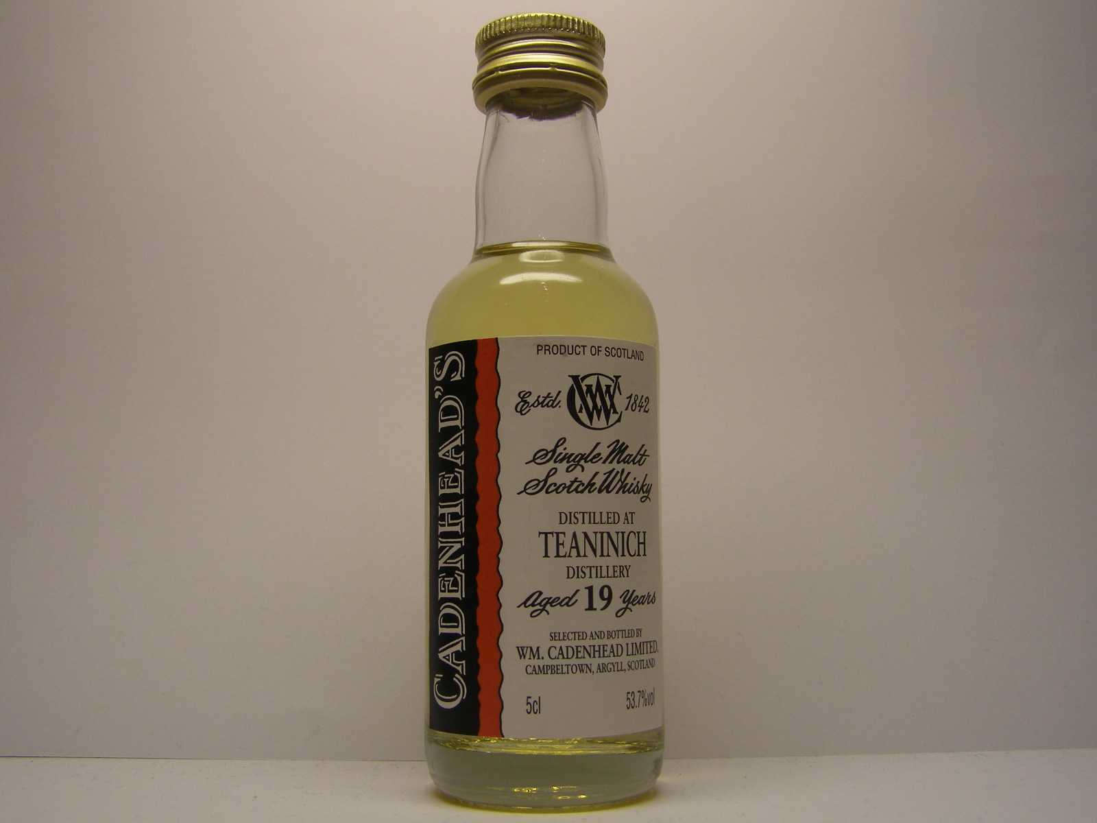 SMSW 19yo "Cadenhead´s" 5cl 53,7%vol