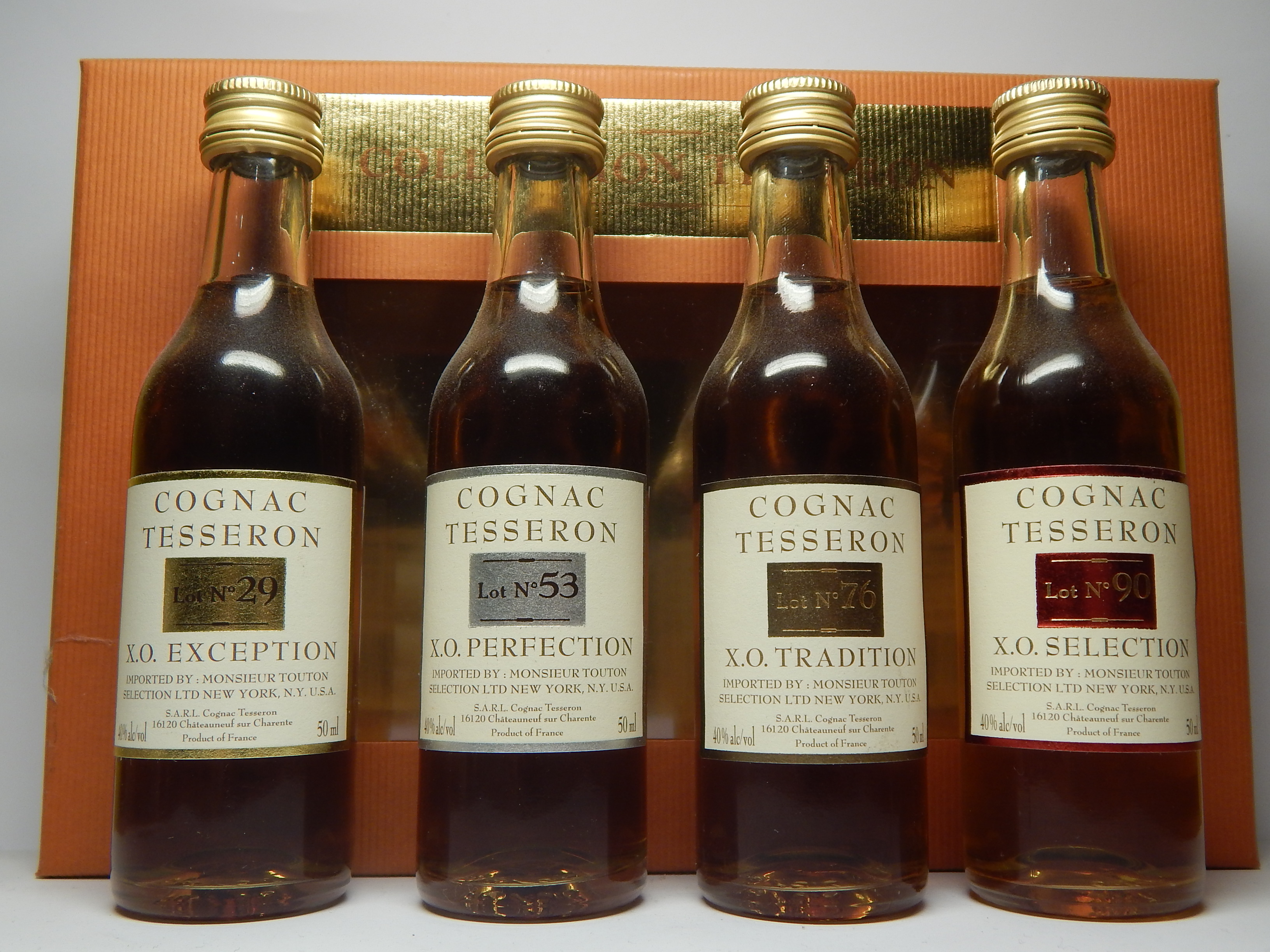 X.O. No`29,53,76,90 Cognac.