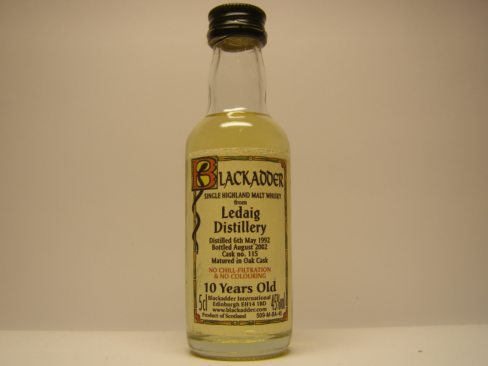 Ledaig SHMW 10yo 1992-2002 "Blackadder" 5cl 45%vol