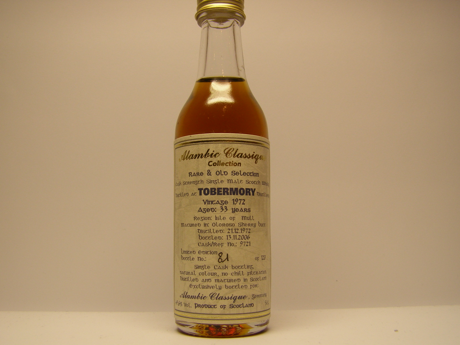 CSSMSW 33yo 1972-2006 "Alambic Classique" 5cl. 49,6%Vol.