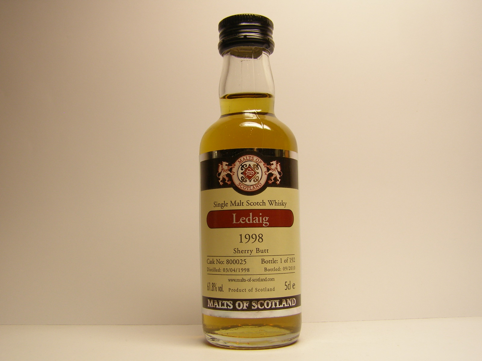 LEDAIG SMSW 12yo 1998-2010 "Malts of Scotland" 5cle 61,8%vol.