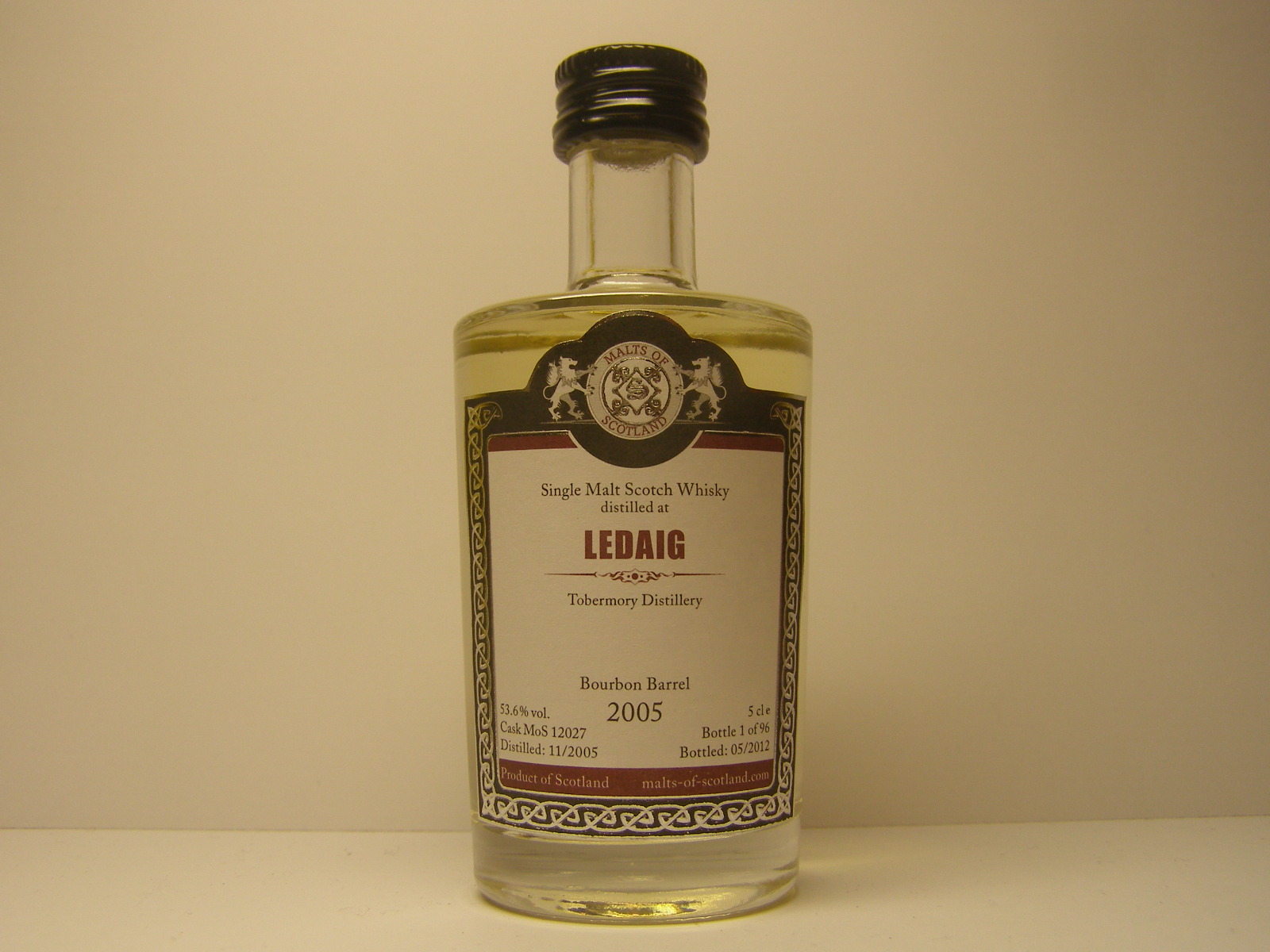 LEDAIG SMSW 6yo 2005-2012 "Malts of Scotland" 5cle 53,6%vol.