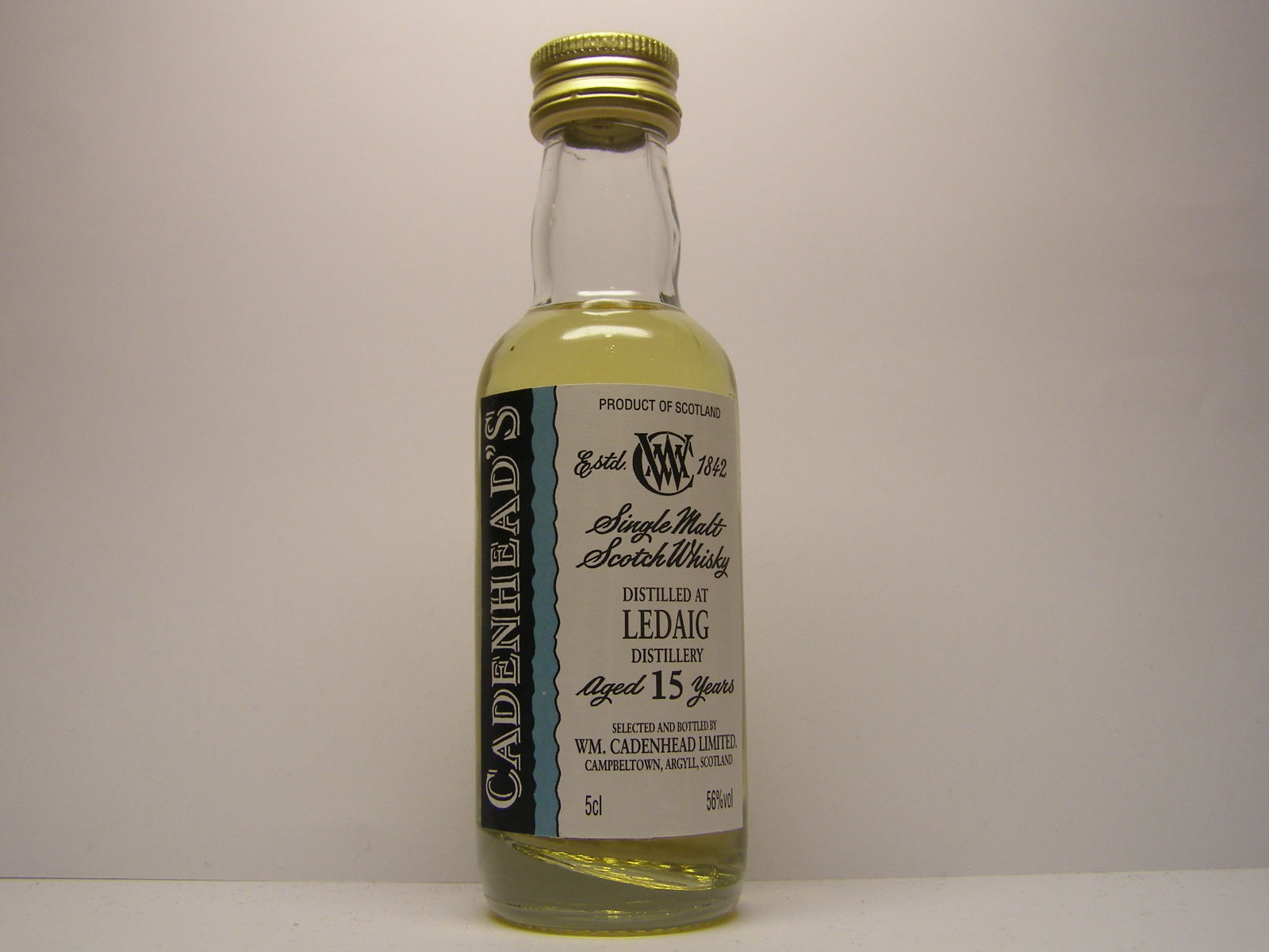 LEDAIG SMSW 15yo "Cadenhead´s" 5cl 56%vol