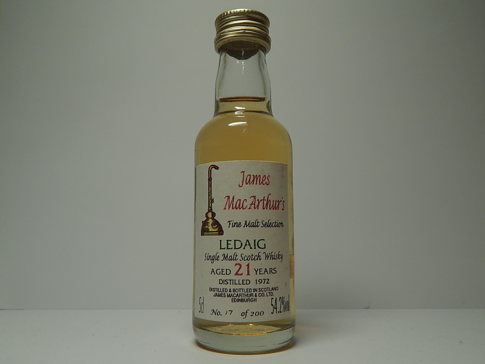 LEDAIG SMSW 21yo 1972 17/200 "James MacArthur´s" 5cl 54,2%vol