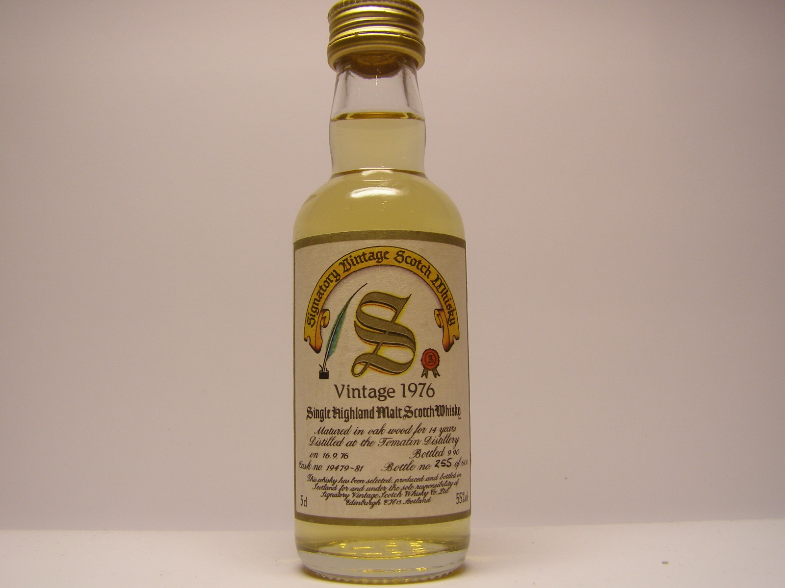 SHMSW 14yo 1976-1990 "Signatory" 5cl 55%vol