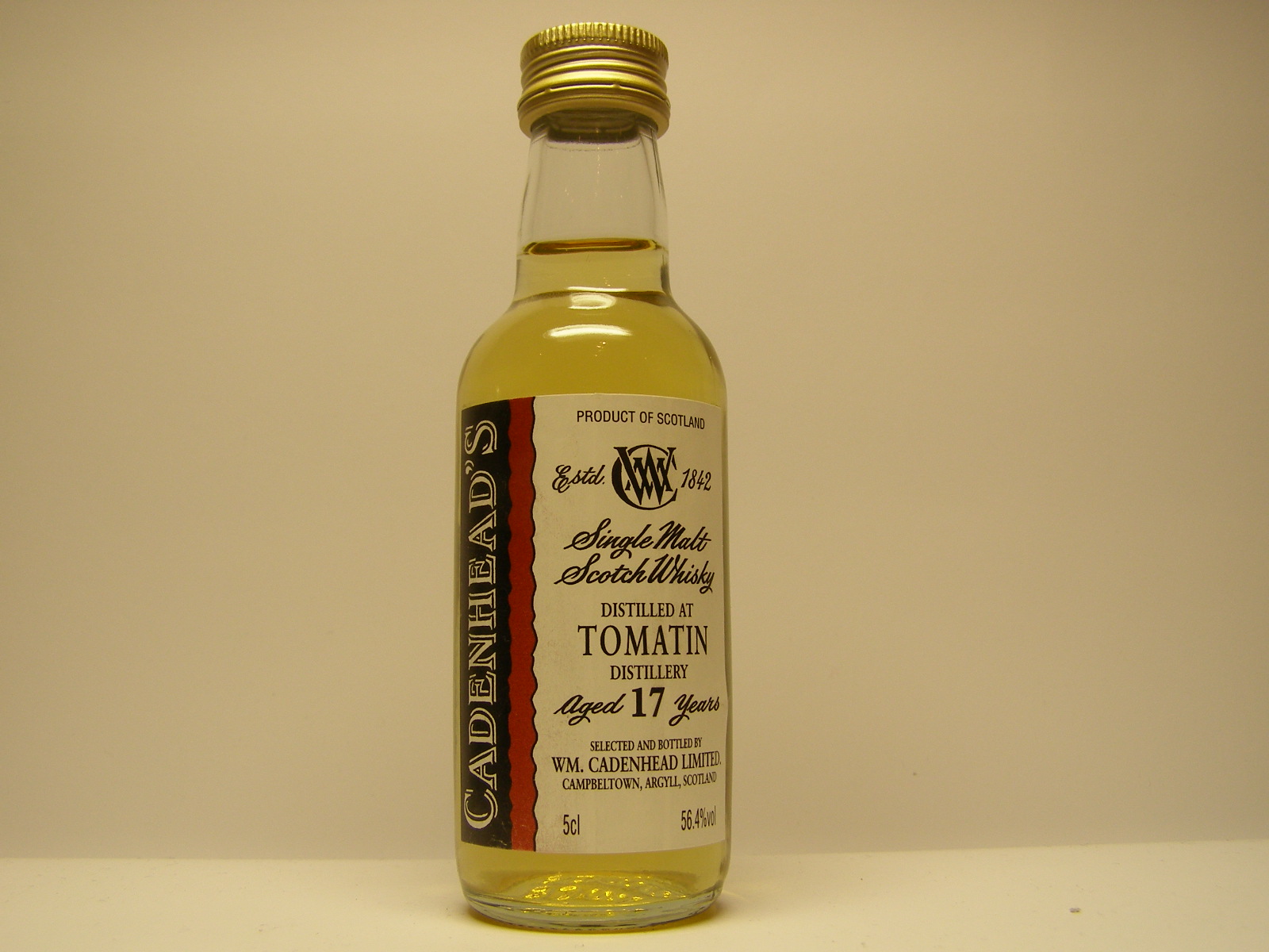 SMSW 17yo "Cadenhead´s" 5cl 56,4%vol