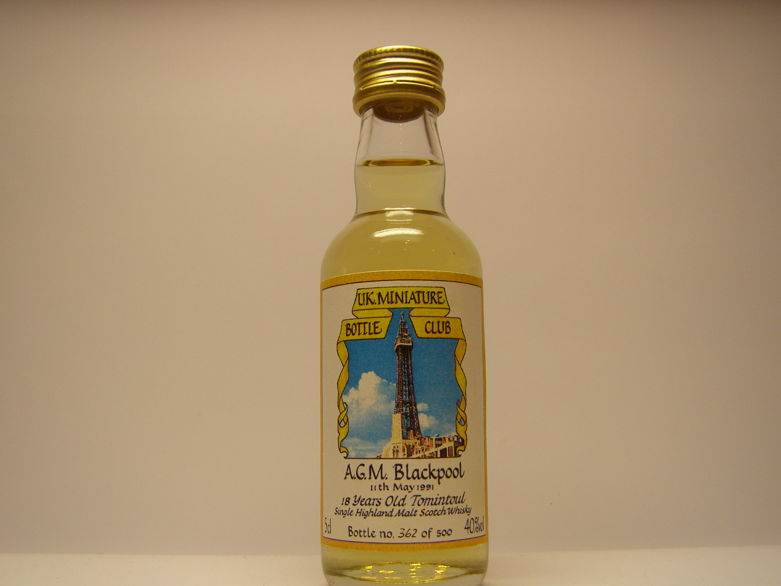 Blackpool SHMSW 18yo 1991 "Mini Bottle Club" 5cl 40%vol