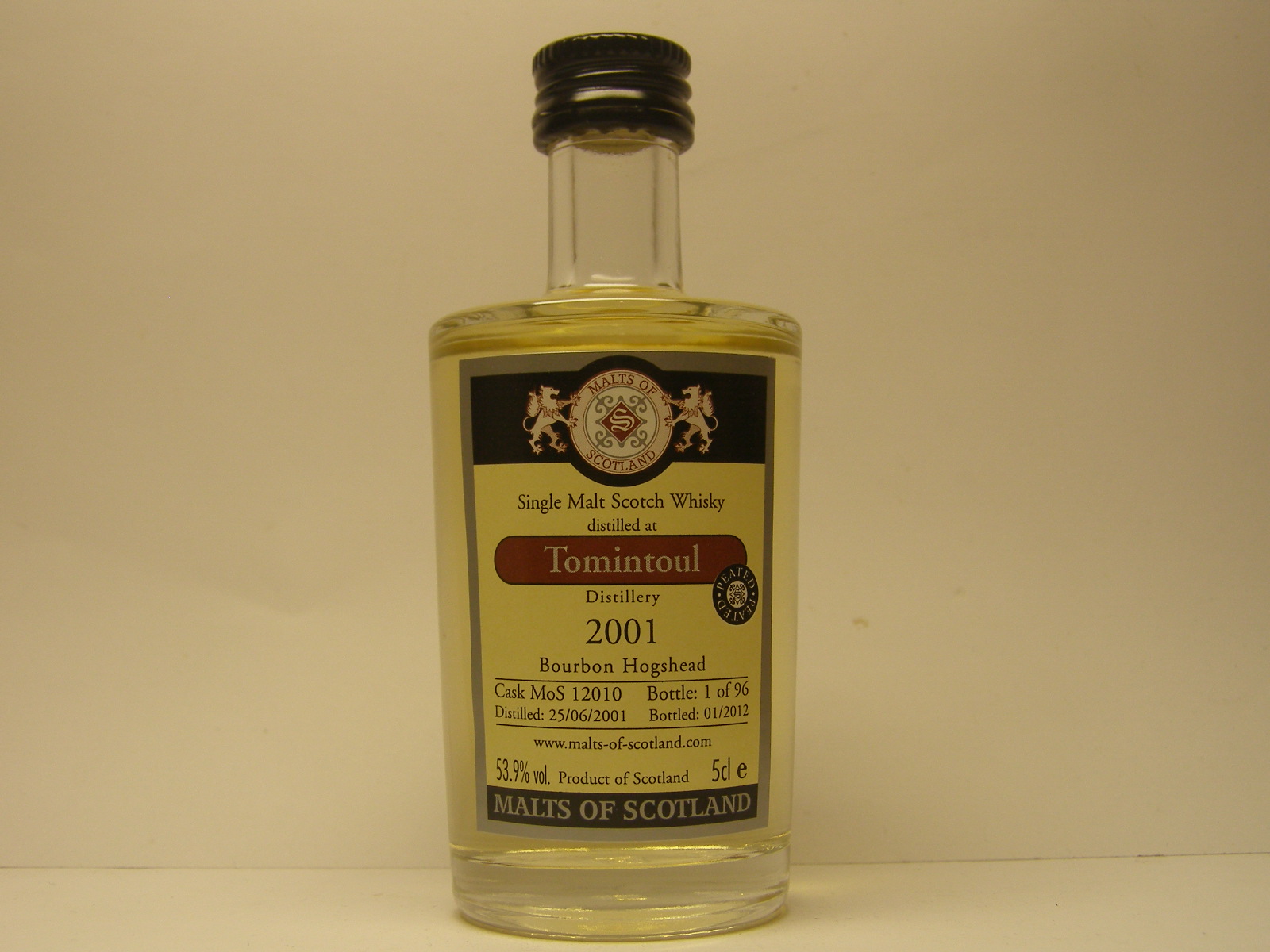 SMSW 10yo 2001-2012 "Malts of Scotland" 5cle 53,9%vol. 