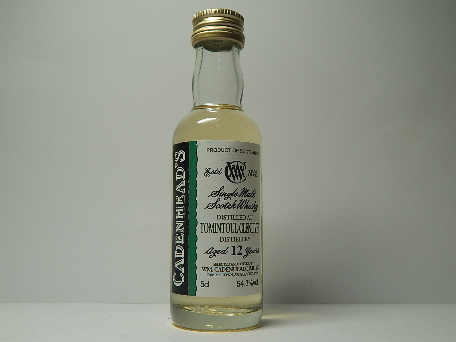 Glenlivet SMSW 12yo "Cadenhead´s" 5cl 54,3%vol