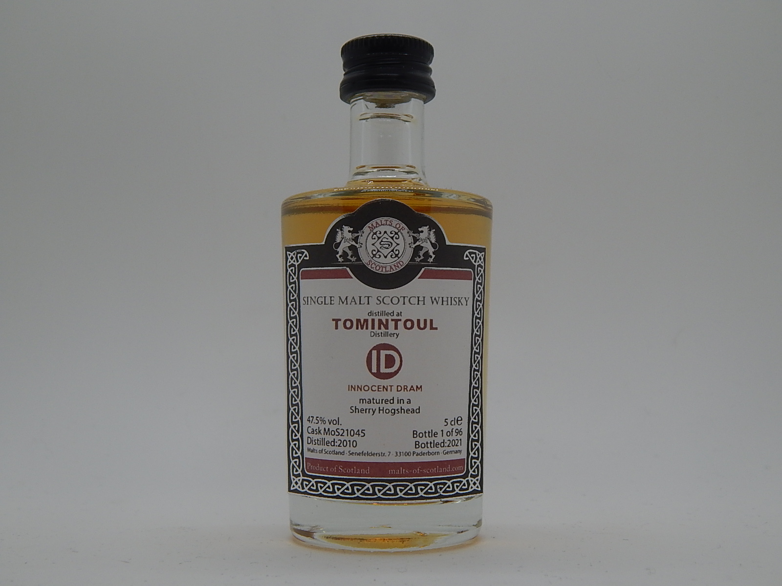 ID SMSW Sherry Hogshead 11yo 2010-2021 "Malts of Scotland" 5cle 47,5%vol. 1/96