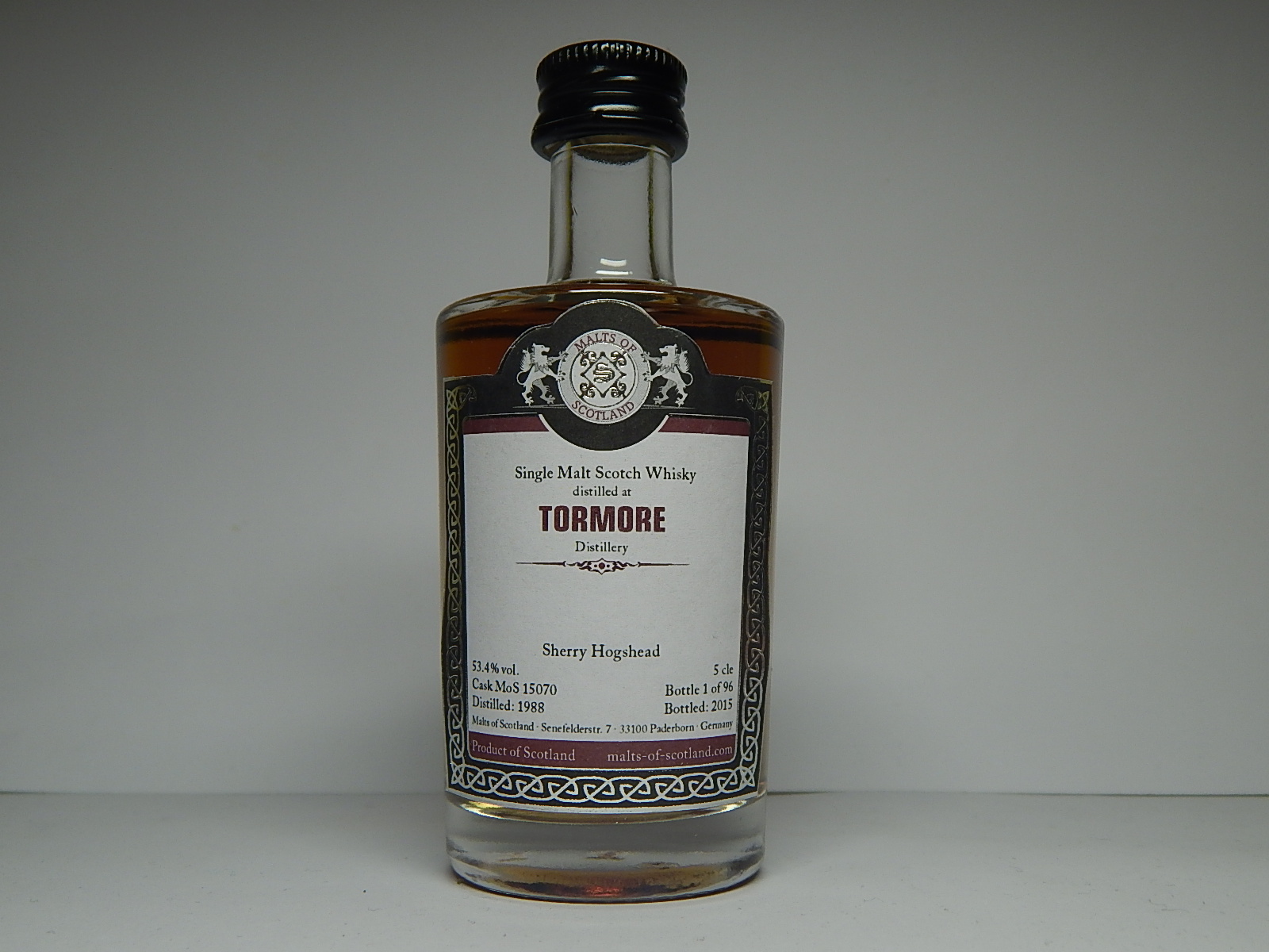 SMSW Sherry Hogshead 27yo 1988-2015 "Malts of Scotland" 5cle 53,4%vol.